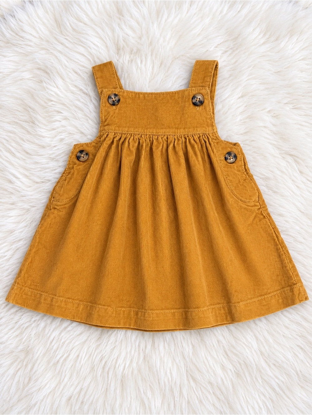 Mustard Corduroy Pinafore Dress